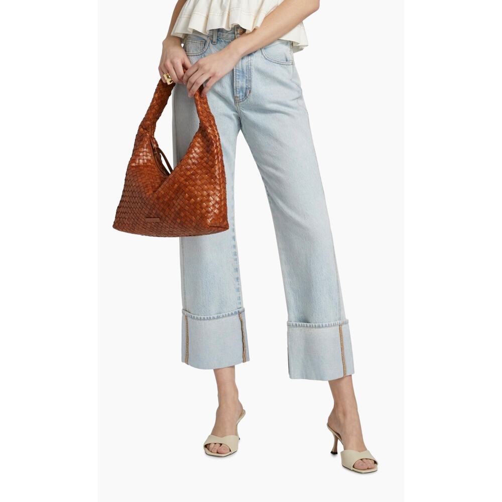 Veronica Beard Dylan Straight Ankle Jeans Pale Stone